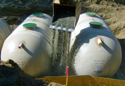 Three 12,000 gallon septic tanks