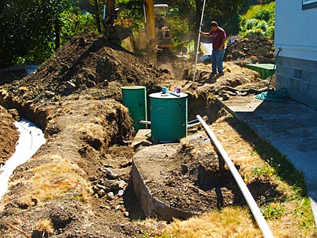 Advantex Ax20 - This homeowner needed a replacement system (tank, pre-treatment and drainfield) in a small space Agness Company installs Advantex septic systems